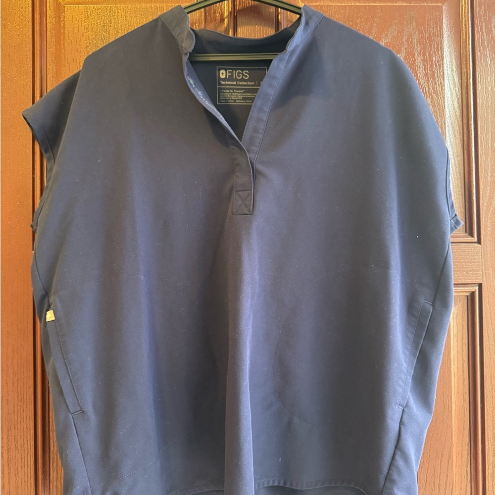 Figs Navy Blue Scrub Top